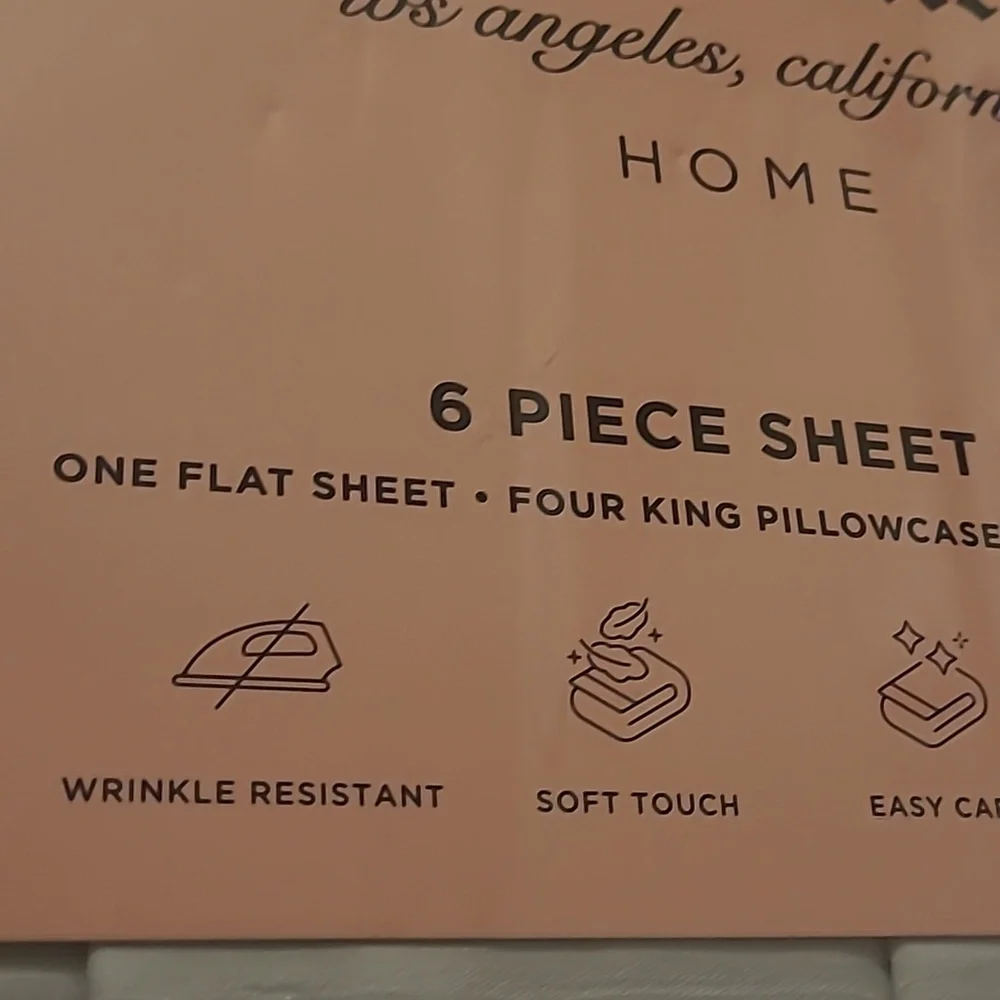Juicy Couture Light Gray King 6-Piece Sheet Set